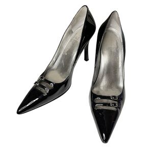 MARC FISHER Women’s Hadya Black Patent Leather Pointed Toe Pump, Size 9